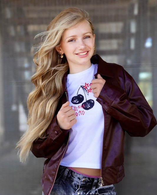 High Waisted Tee "Cherry Bomb"
