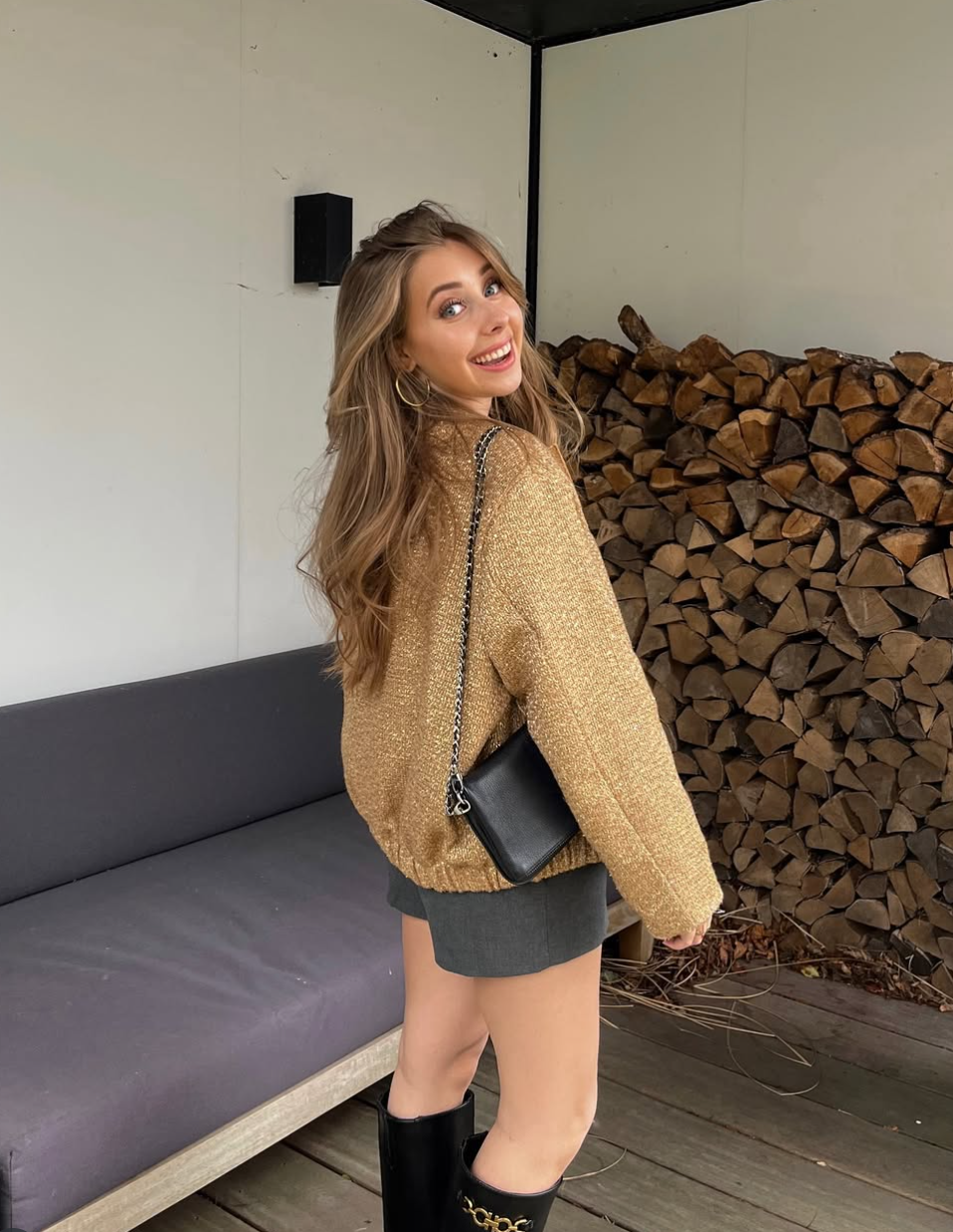 'Sparkle Bomber'  Gold Jacket