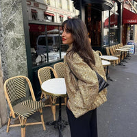 'Sparkle Bomber'  Gold Jacket