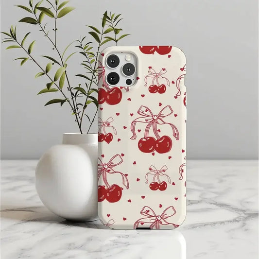 'Red Cherries Coquette' Phone Case