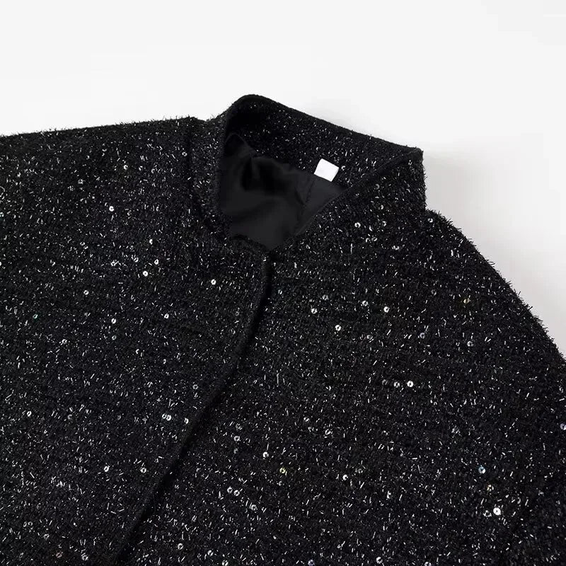 Sparkle Bomber Black Jacket
