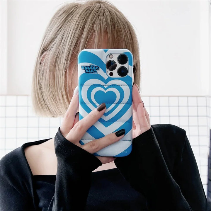 Gradient Love Puffer Phone Case