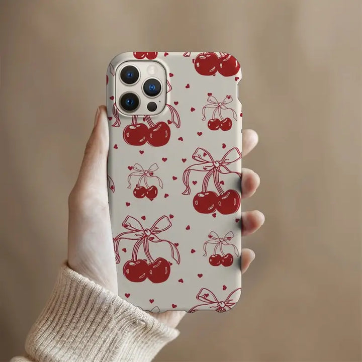 'Red Cherries Coquette' Phone Case