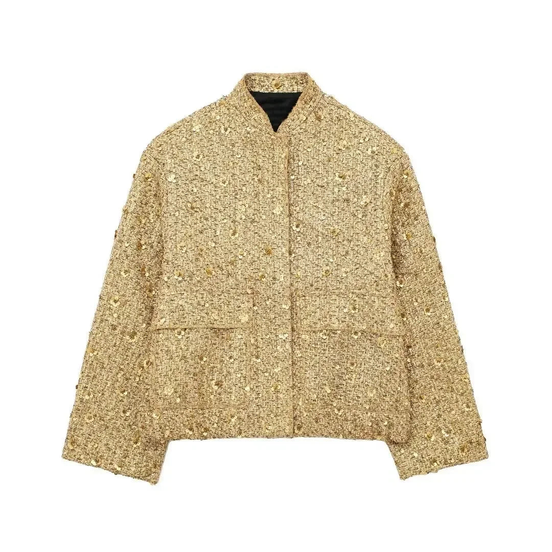 'Sparkle Bomber'  Gold Jacket