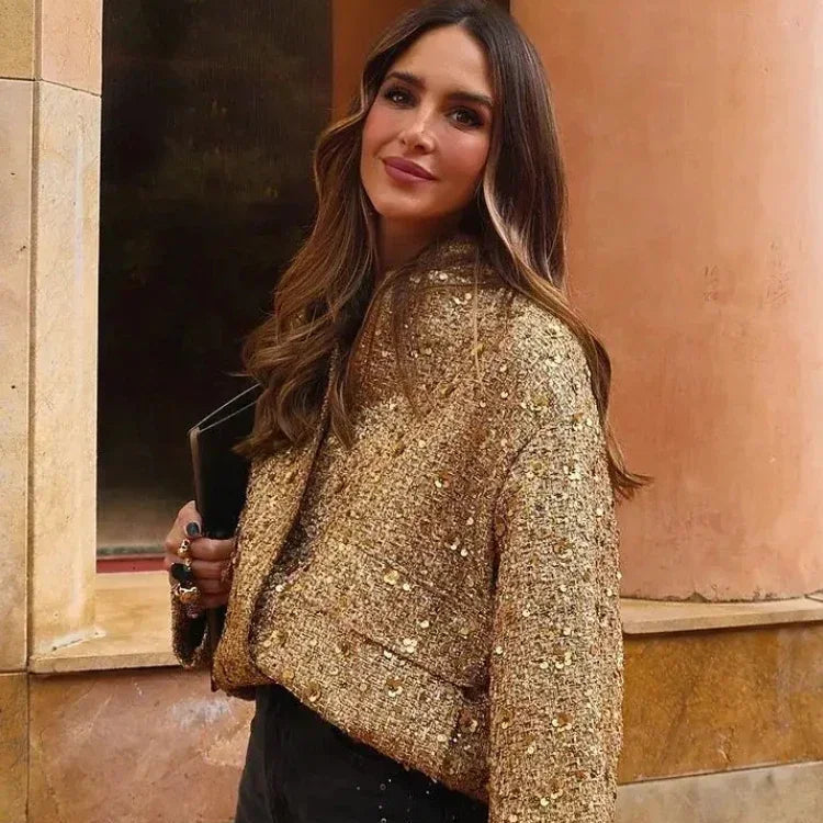 'Sparkle Bomber'  Gold Jacket
