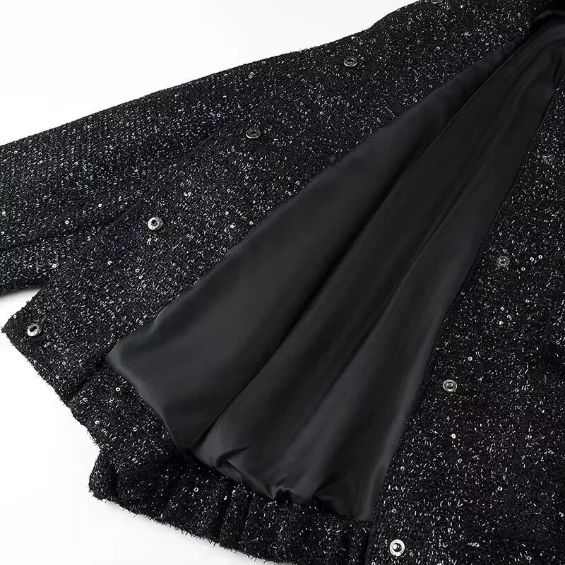 Sparkle Bomber Black Jacket
