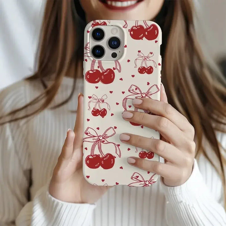 'Red Cherries Coquette' Phone Case
