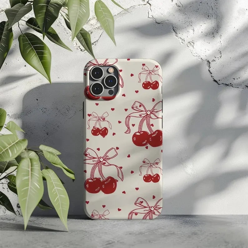 'Red Cherries Coquette' Phone Case